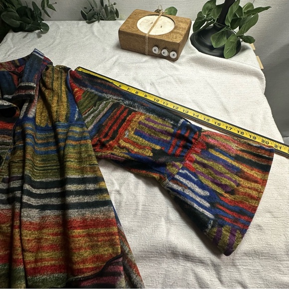 Ali Miles Lagenlook Artsy Abstract Art Knit Wire Collar Jacket XL - Picture 12 of 12